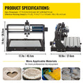 CNC 3018 Pro CNC 3018 300×180×45 mm CNC Machine GRBL Control Mini Engraver with Offline Controller 3 Axis Engraving Machine for Carving Milling Plastic, Acrylic, PVC and Wood