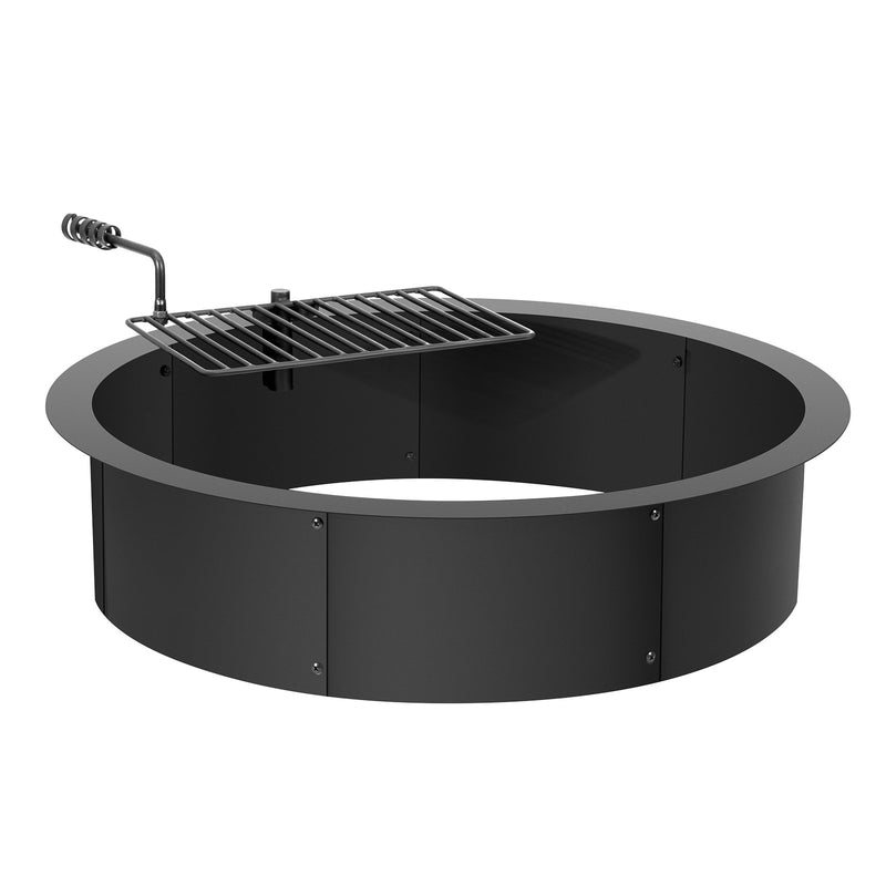 Fire Pit Ring 35in Outer 31in Inner Carbon Steel Campfire Bonfire