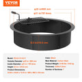 Fire Pit Ring 35in Outer 31in Inner Carbon Steel Campfire Bonfire