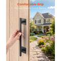 Barn Door Handle, 320 mm Rustic Fence Gate Handle, Rust-Resistant Coating, Heavy Duty Carbon Steel Outdoor Gate Handles, Easy to Install, Metal Sliding Door Pulls for Garage Shed Closet Pantry