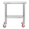 Stainless Steel Table 60x76cm Food Prep Worktable Wheels Undershelf