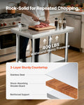 Stainless Steel Table 60x76cm Food Prep Worktable Wheels Undershelf