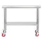 Stainless Steel Table 60x90cm Food Prep Worktable Wheels