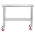 Stainless Steel Table 60x90cm Food Prep Worktable Wheels