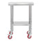 Stainless Steel Work Table 61x45cm Wheels Adjustable Shelf