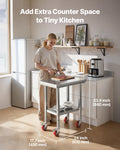 Stainless Steel Work Table 61x45cm Wheels Adjustable Shelf