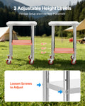 Stainless Steel Work Table 61x45cm Wheels Adjustable Shelf