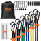 30pc 8mm Heavy Duty Bungee Cords Set Steel Carabiners