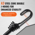 12pc Bungee Cords 32in Hooks Heavy Duty 8mm Black Straps