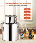 Moonshine Still 5 Gal Water Alcohol Distiller Brewing Kit Stainless Steel