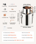 Moonshine Still 5 Gal Stainless Steel Alcohol Distiller Kit