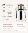 Moonshine Still 8 Gal Stainless Steel Water Alcohol Distiller Kit