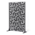Metal Privacy Screen 3-Panel 120x193cm Black Outdoor Divider