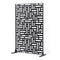 Metal Privacy Screen 3-Panel 120x193cm Black Outdoor Divider