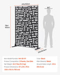 Metal Privacy Screen 3-Panel 120x193cm Black Outdoor Divider