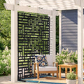 Metal Privacy Screen 3-Panel 120x193cm Black Outdoor Divider