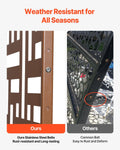 Metal Privacy Screen 3-Panel 120x193cm Freestanding Outdoor Brown