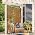 Metal Privacy Screen 3-Panel 120x193cm Freestanding Outdoor Brown