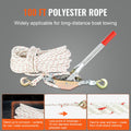 3/4 Ton Rope Puller Winch 30m 15mm Come Along 2 Hook Heavy Duty
