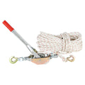 3/4 Ton Rope Puller Winch 30m 15mm Come Along 2 Hook Heavy Duty