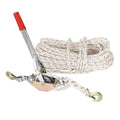 3/4 Ton Rope Puller Winch 30m 15mm Come Along 2 Hook Heavy Duty