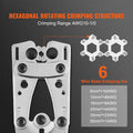 Battery Cable Lug Crimping Tool, 10-1/0AWG Aluminum Terminal Battery Lug Crimper, with 60PCS Aluminum Ring Connectors Terminals 6 Wire Sizes Crimping Die, for Heavy Duty Wire Lugs