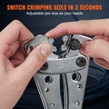 Battery Cable Lug Crimping Tool, 10-1/0AWG Aluminum Terminal Battery Lug Crimper, with 60PCS Aluminum Ring Connectors Terminals 6 Wire Sizes Crimping Die, for Heavy Duty Wire Lugs