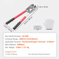 Battery Cable Lug Crimping Tool, 10-1/0AWG Aluminum Terminal Battery Lug Crimper, with 60PCS Aluminum Ring Connectors Terminals 6 Wire Sizes Crimping Die, for Heavy Duty Wire Lugs