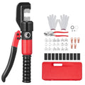 Hydraulic Crimper Tool 9 Dies AWG12-2/0 Battery Lug Copper Aluminum