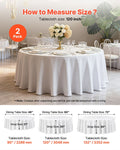 White Round Tablecloths 2 Pack 120in Diameter Polyester Stain Resistant