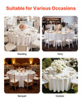White Round Tablecloths 2 Pack 120in Diameter Polyester Stain Resistant