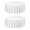 White Round Tablecloths 2 Pack 120in Diameter Polyester Stain Resistant