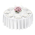 White Round Tablecloths 2 Pack, 120 Inches in Diameter, Stain- & Wrinkle- Resistant, Machine Washable Table Clothes, Polyester Fabric Table Covers for Wedding, Party, Banquet, Formal Events