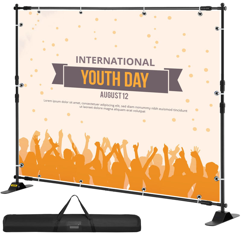 Telescopic Backdrop Banner Stand 8ft Adjustable Retractable Carry Bag