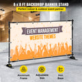 Telescopic Backdrop Banner Stand 8ft Adjustable Retractable Carry Bag