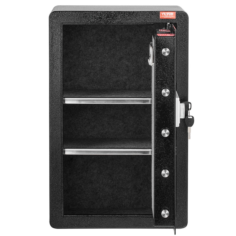 3.5cu.ft Safe Box Single Door Key Lock Password LED Light 2 Shelves
