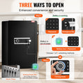 3.5cu.ft Safe Box Single Door Key Lock Password LED Light 2 Shelves