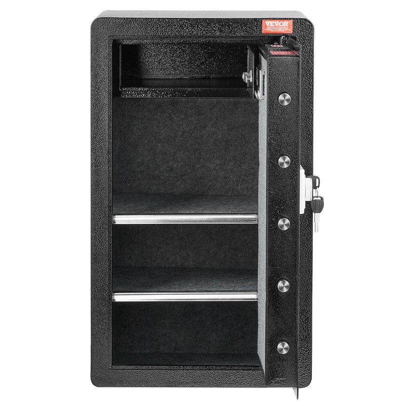 Safe Box 4.0 cu.ft Single Door Fireproof Key Lock Password Black