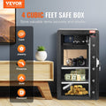 Safe Box 4.0 cu.ft Single Door Fireproof Key Lock Password Black
