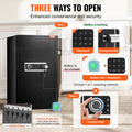 Safe Box 4.0 cu.ft Single Door Fireproof Key Lock Password Black
