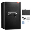Safe Box 4.0 cu.ft Single Door Fireproof Key Lock Password Black