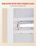 Bathroom Wall Cabinet 2 Door White Medicine Storage Over Toilet