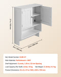 Bathroom Wall Cabinet 2 Door White Medicine Storage Over Toilet