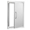 BBQ Access Door, 457x610 mm Single Outdoor Kitchen Door, Stainless Steel Flush Mount Door, Wall Vertical Door with Handle, for BBQ Island, Grilling Station, Outside Cabinet