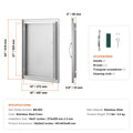 BBQ Access Door, 457x610 mm Single Outdoor Kitchen Door, Stainless Steel Flush Mount Door, Wall Vertical Door with Handle, for BBQ Island, Grilling Station, Outside Cabinet