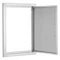 BBQ Access Door, 457x610 mm Single Outdoor Kitchen Door, Stainless Steel Flush Mount Door, Wall Vertical Door with Handle, for BBQ Island, Grilling Station, Outside Cabinet