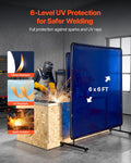 Welding Screen 1.74x1.74m Frame Flame-Resistant Blue UV Protection