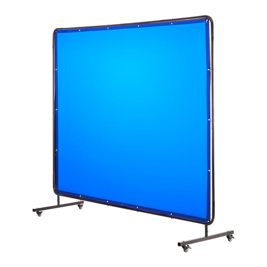 Welding Screen Frame 1.74x2.34m Blue Flame-Resistant UV Protection