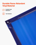 Welding Screen Frame 1.74x2.34m Blue Flame-Resistant UV Protection