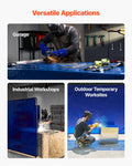 Welding Screen Frame 1.74x2.34m Blue Flame-Resistant UV Protection